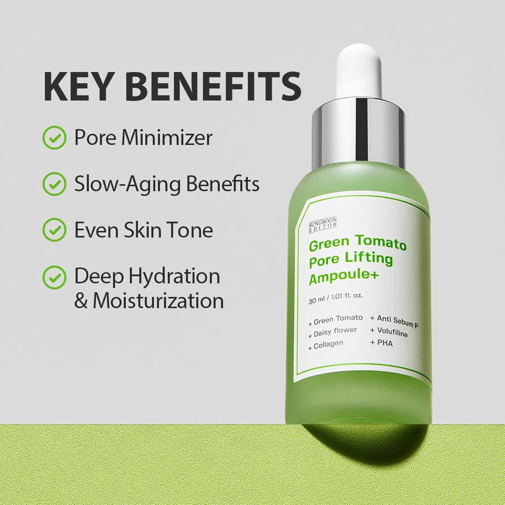 ALORÊ GREEN TOMATO PORE LIFTING AMPOULE — CLARITY & FIRMNESS IN ONE DROP